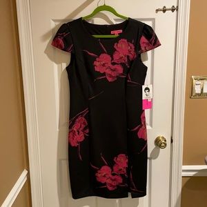 Black & dark pink dress